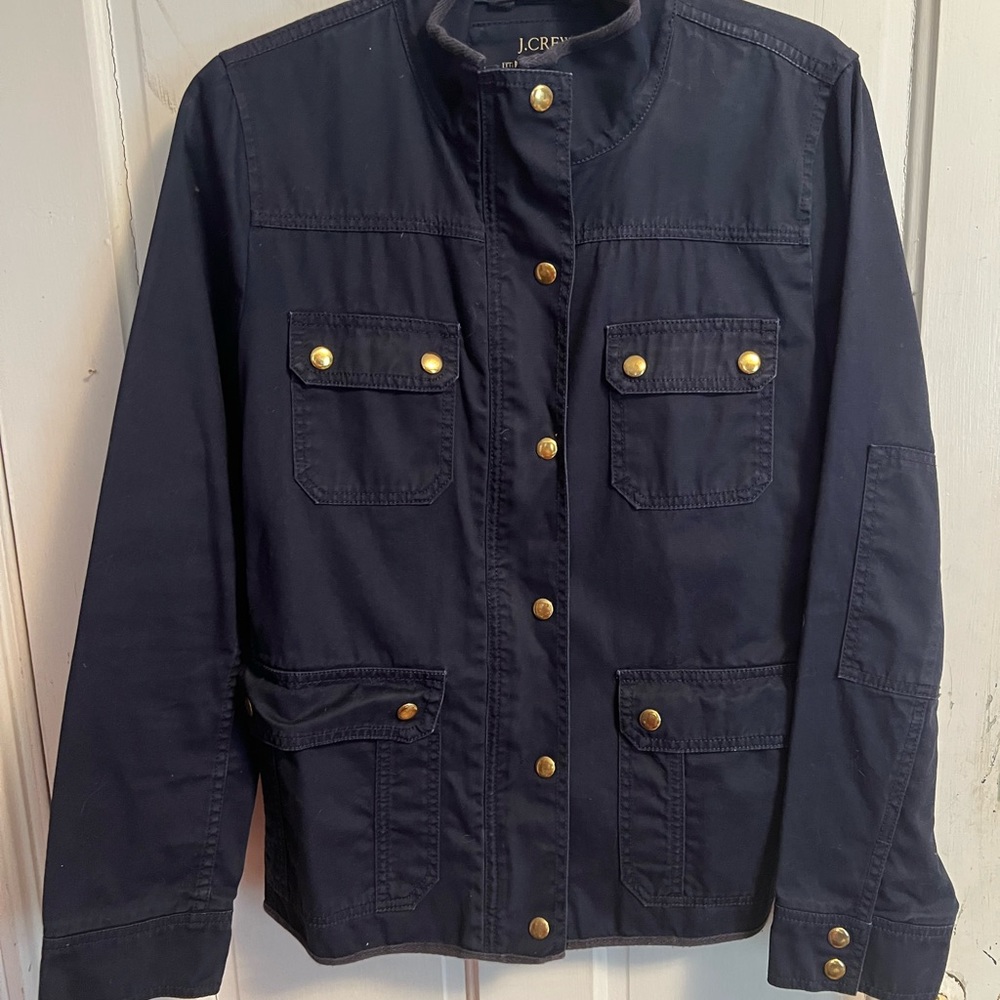 J. CREW RELAXED BOYFRIEND FIELD JACKET NAVY BLUE